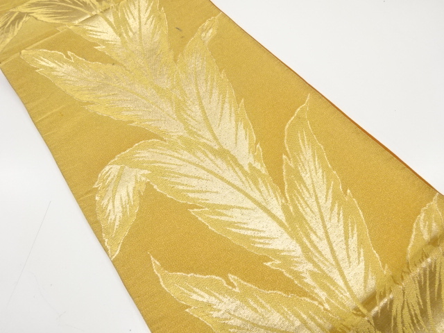 JAPANESE KIMONO / ANTIQUE FUKURO OBI / SILK / WOVEN PLANTS